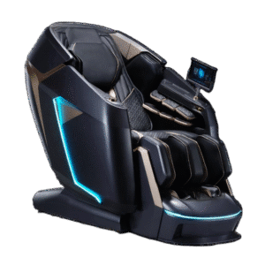 Massagestol The Bozz 5D Platinum med lyxig design, LED-belysning och smart peksk&auml;rm