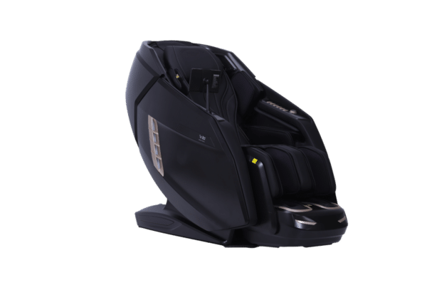 The Bozz Ultimate Edition – lyxig 4D-massagestol i svart med modern design och pekskärm.